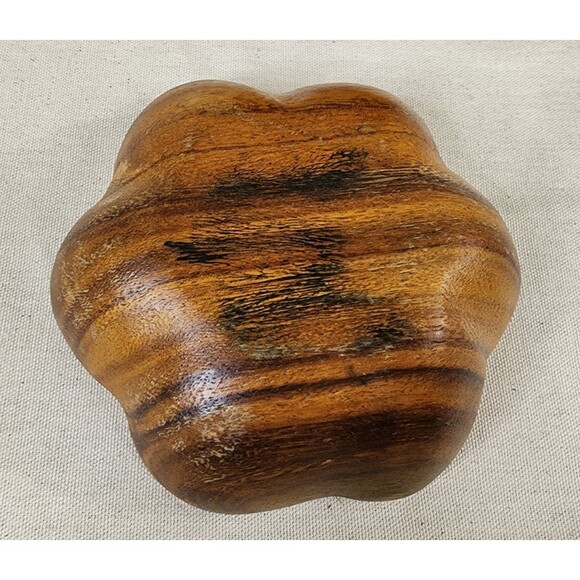 Vintage Monkey Pod Flower-Shaped Salad Bowl Set (Large + 6 Small Bowls) —1970s - Picture 12 of 16